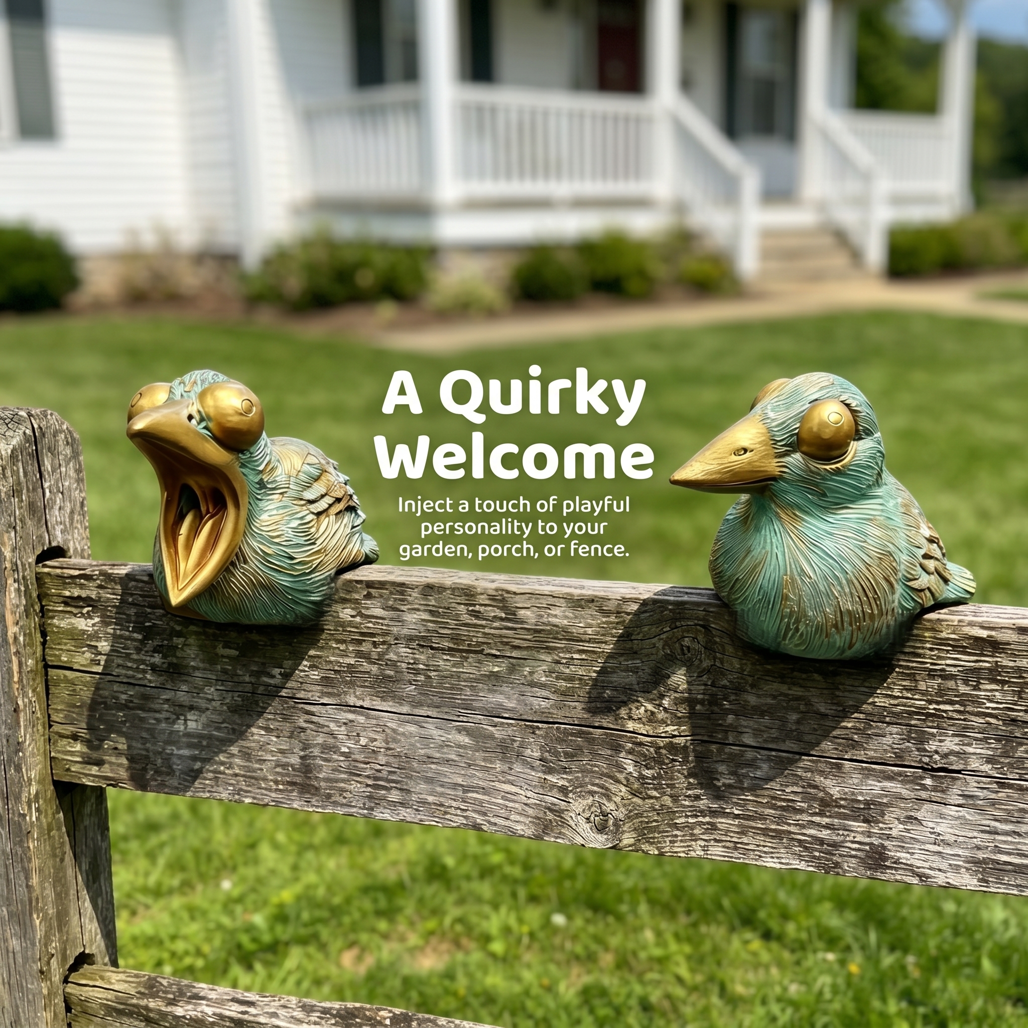 Cute Resin Bird Statues for Garden Decoration