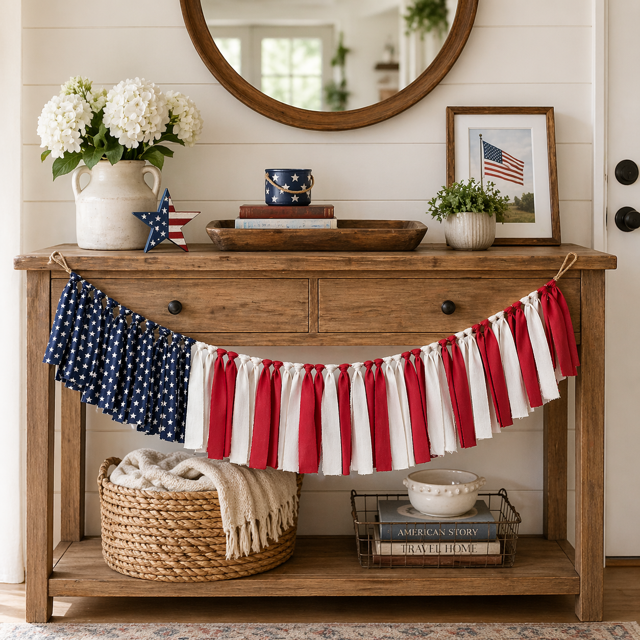 Handmade American Flag Garland