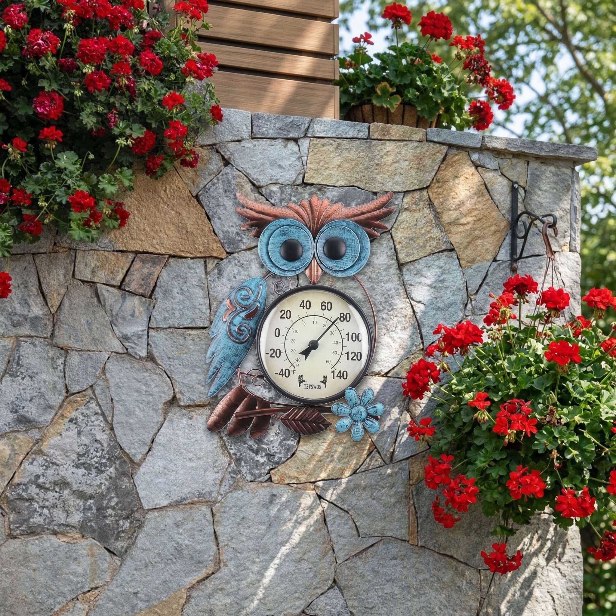 Outdoor Owl Garden Thermometer