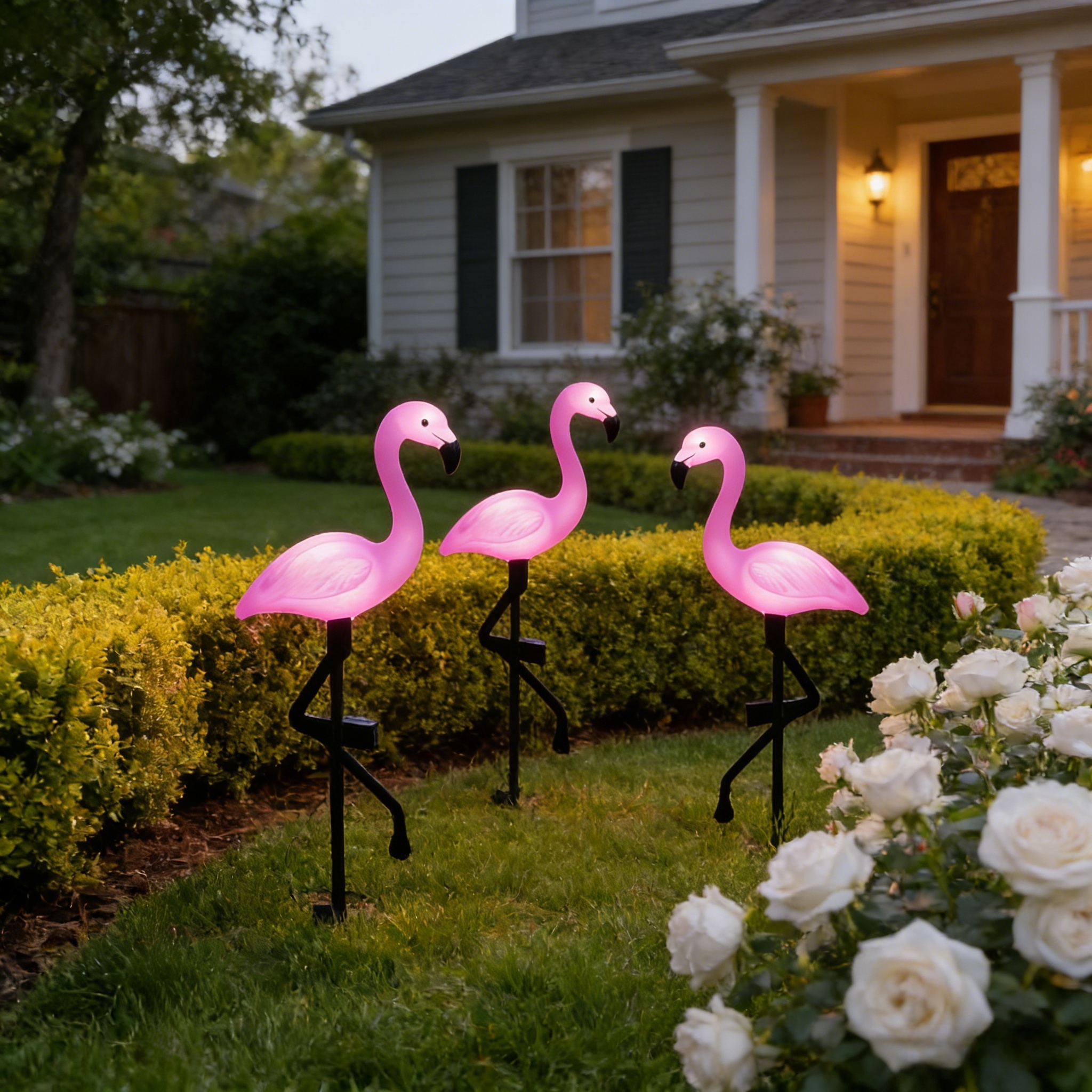 Solar Flamingo Garden Lights