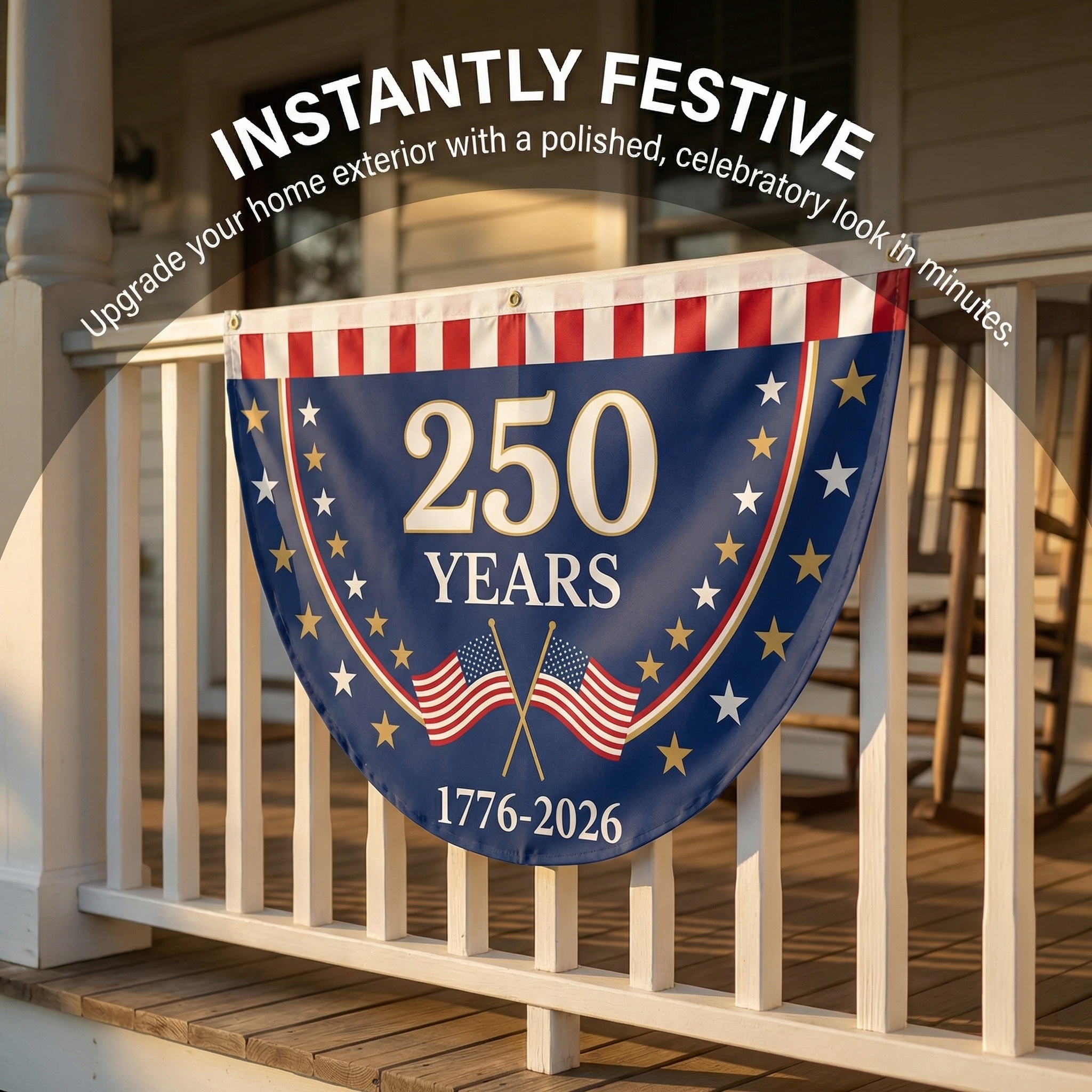 America 250 Patriotic Bunting Banner