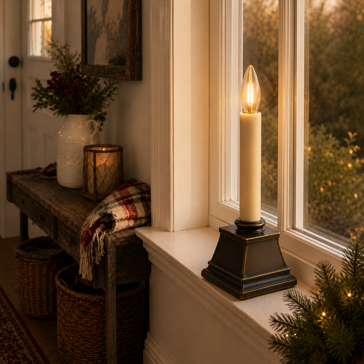 Vintage Solar Window Candle