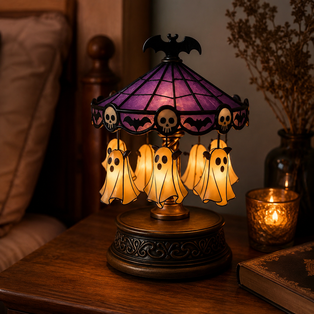 Halloween Ghost Carousel Table Lamp