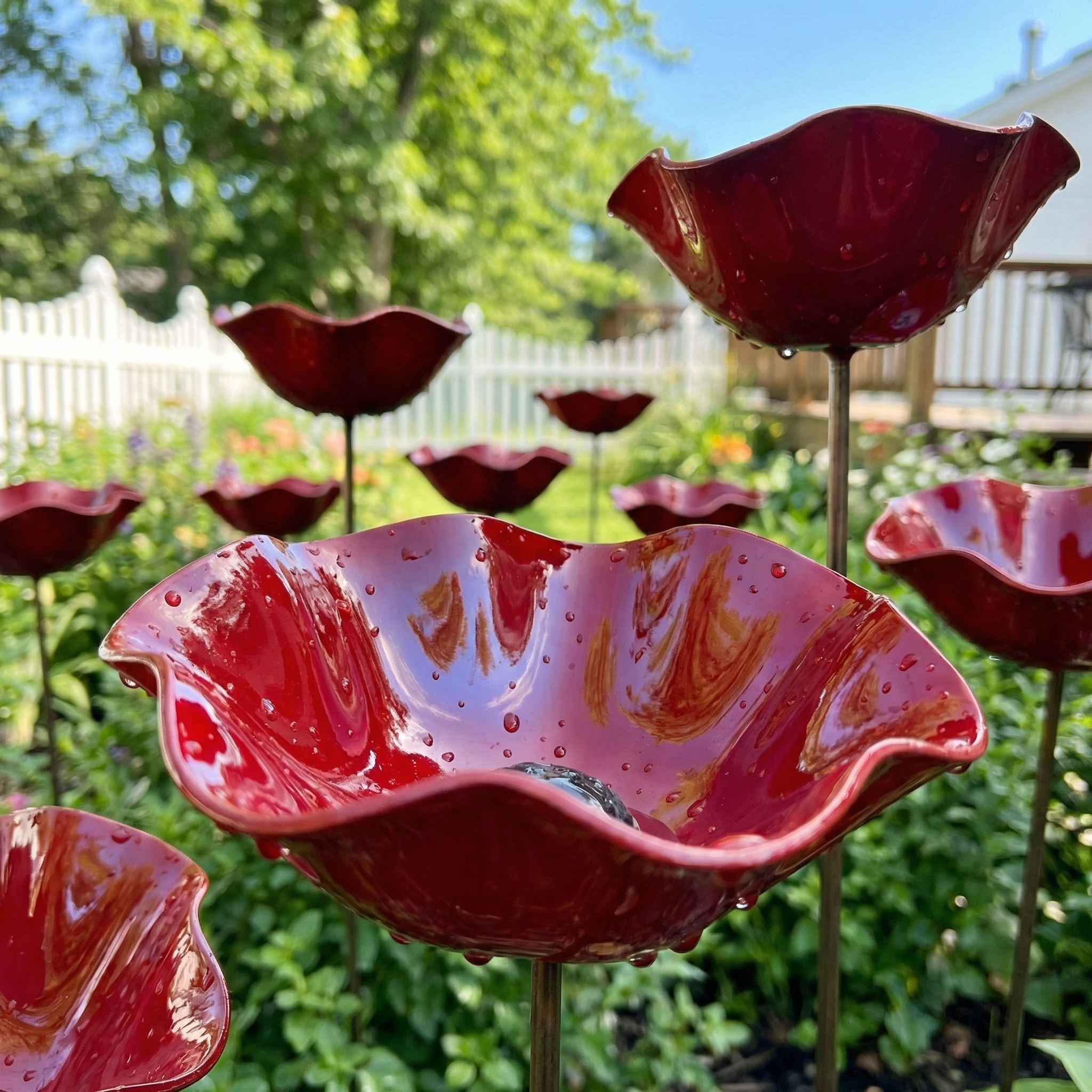 Handmade Metal Flower Garden Stake