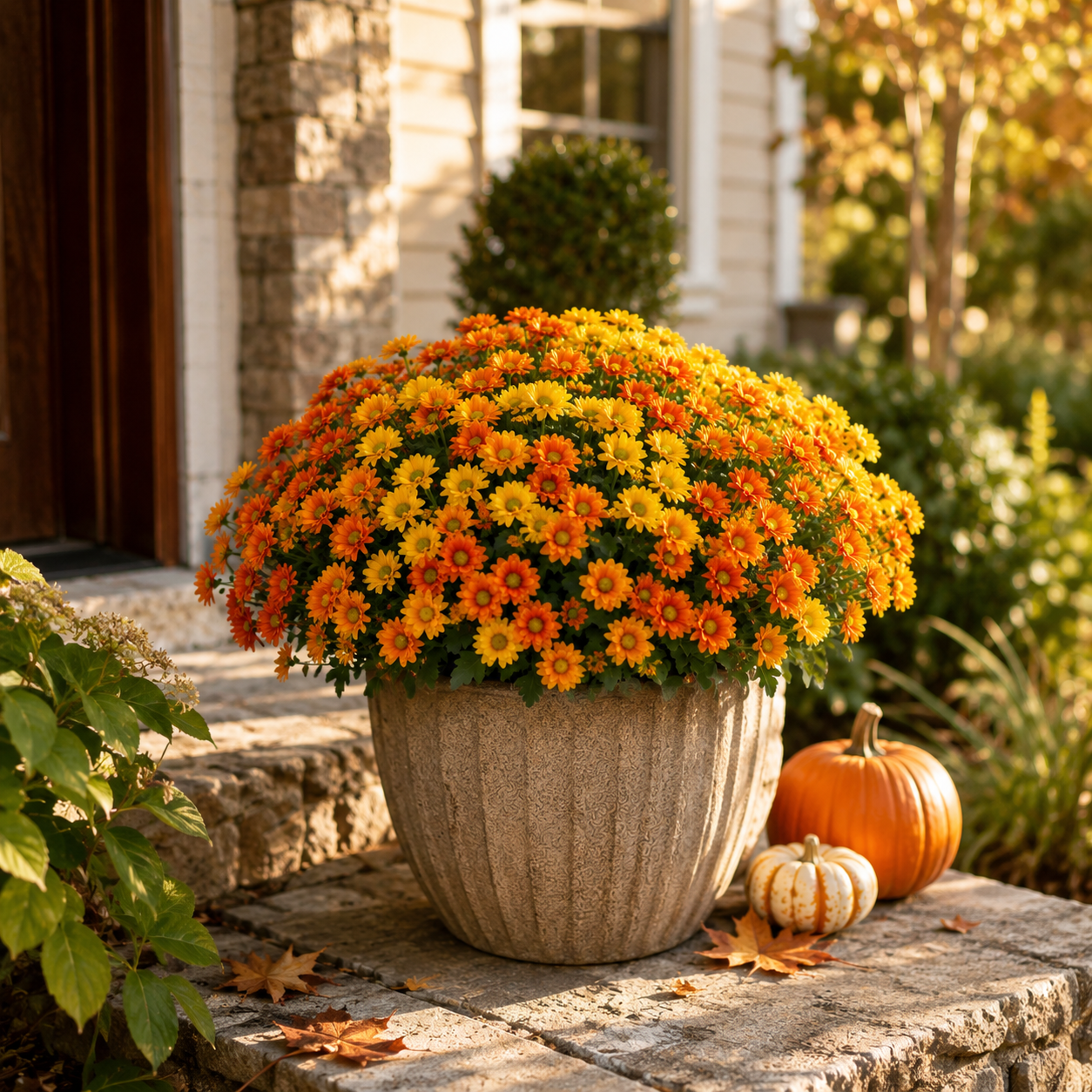 Outdoor Artificial Fall Mums Flower Bundles