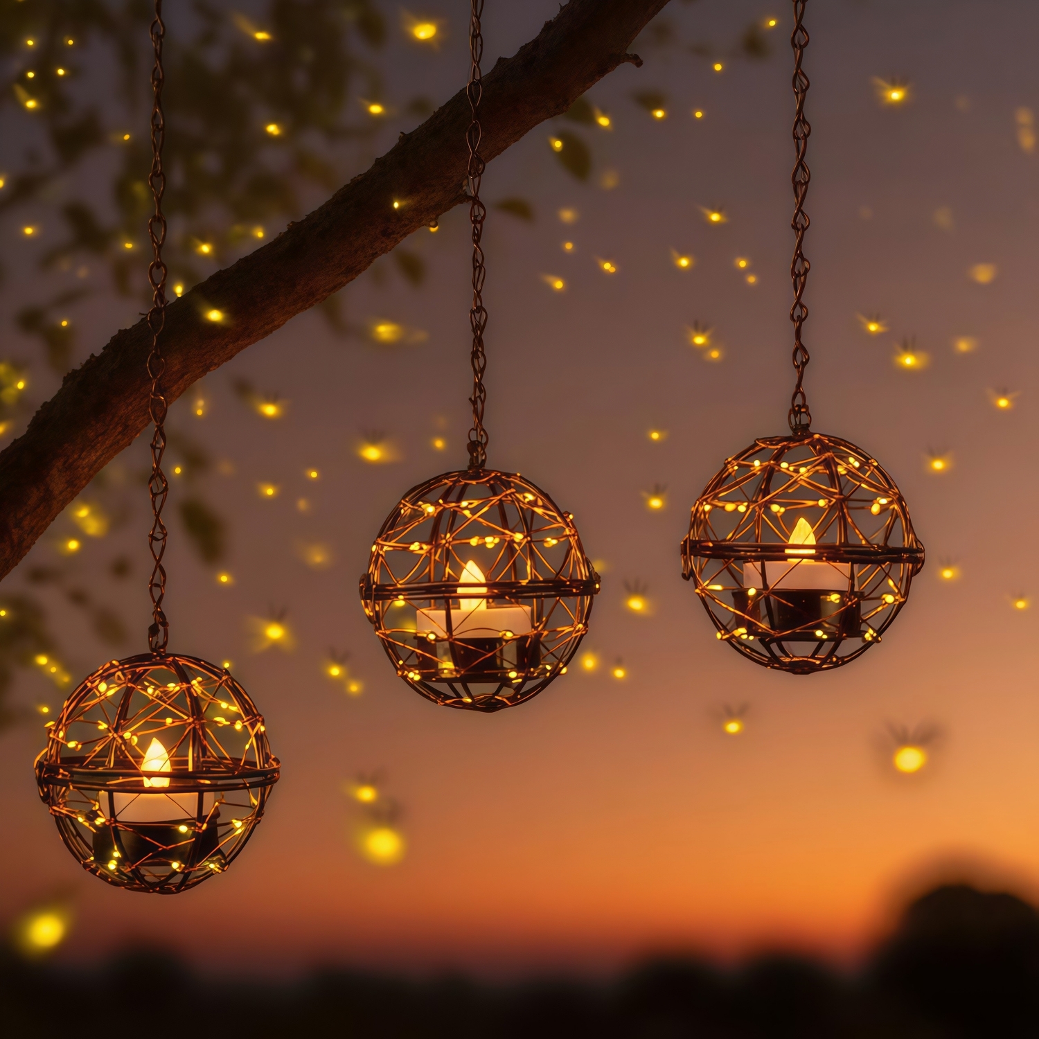 Waterproof Solar Rattan Ball Hanging Lantern