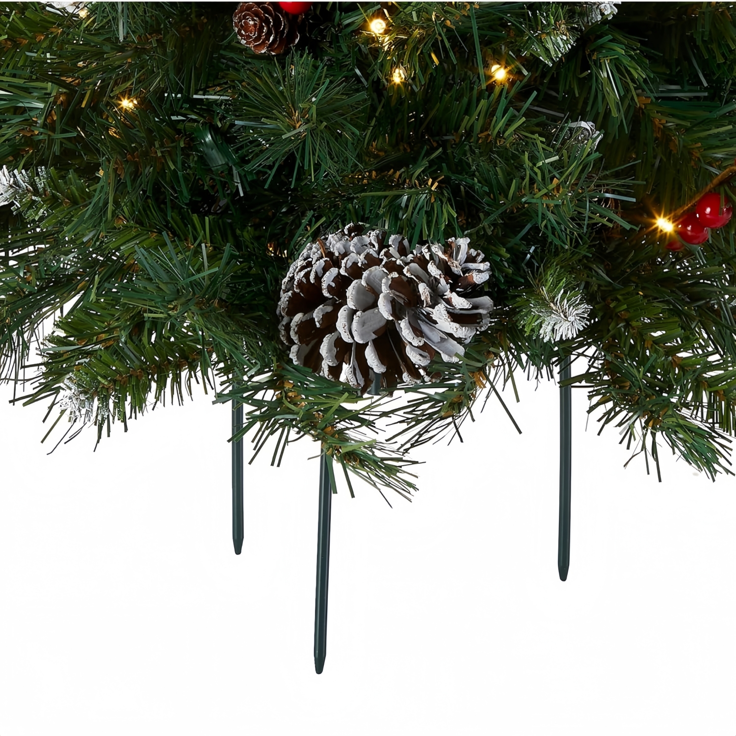 Pre-lit Artificial Christmas Tree Urn Filler