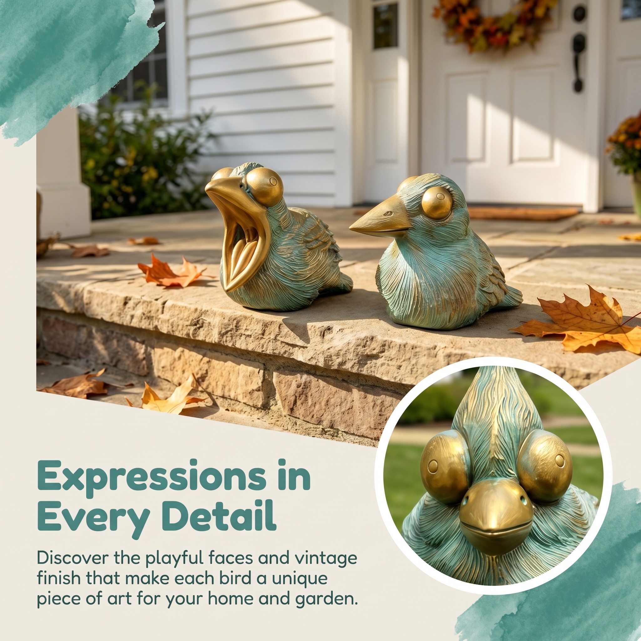 Cute Resin Bird Statues for Garden Decoration
