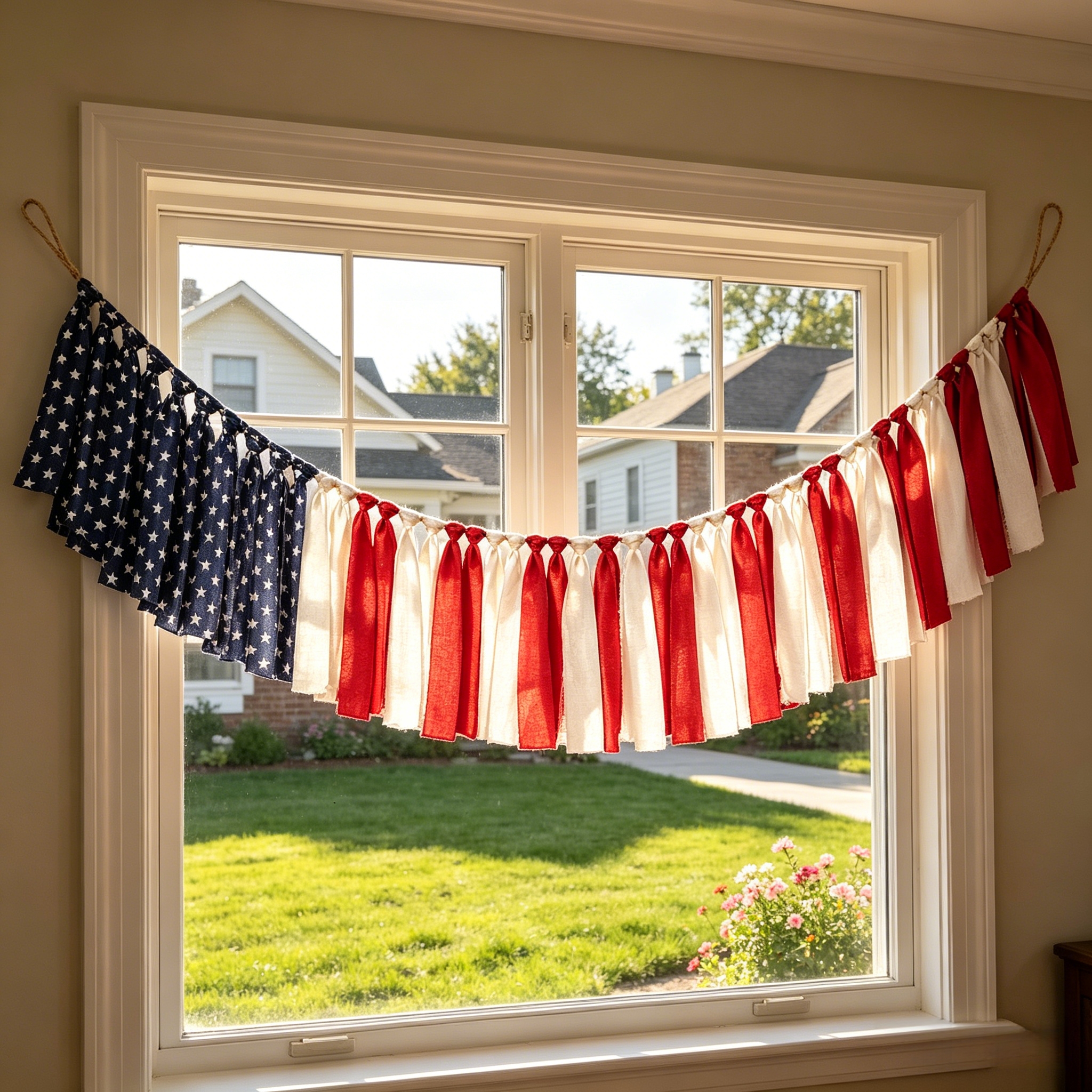 Handmade American Flag Garland