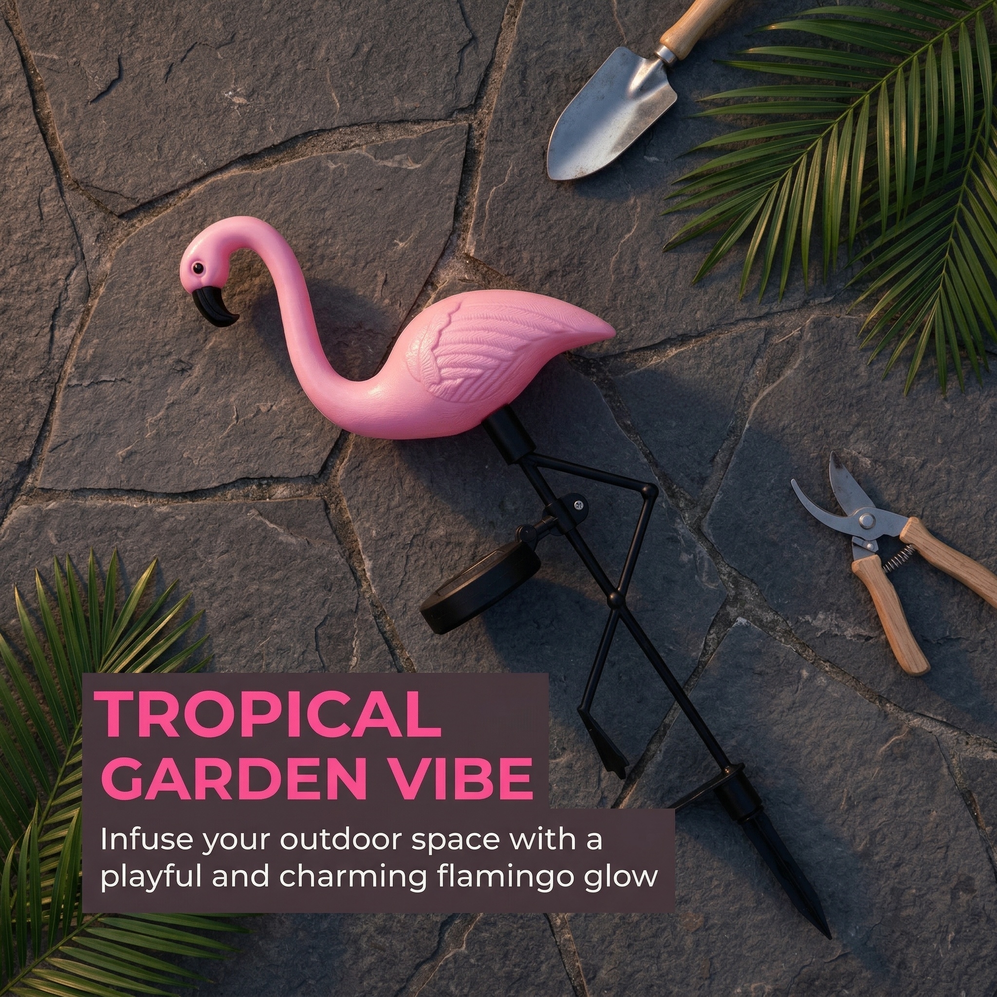 Solar Flamingo Garden Lights