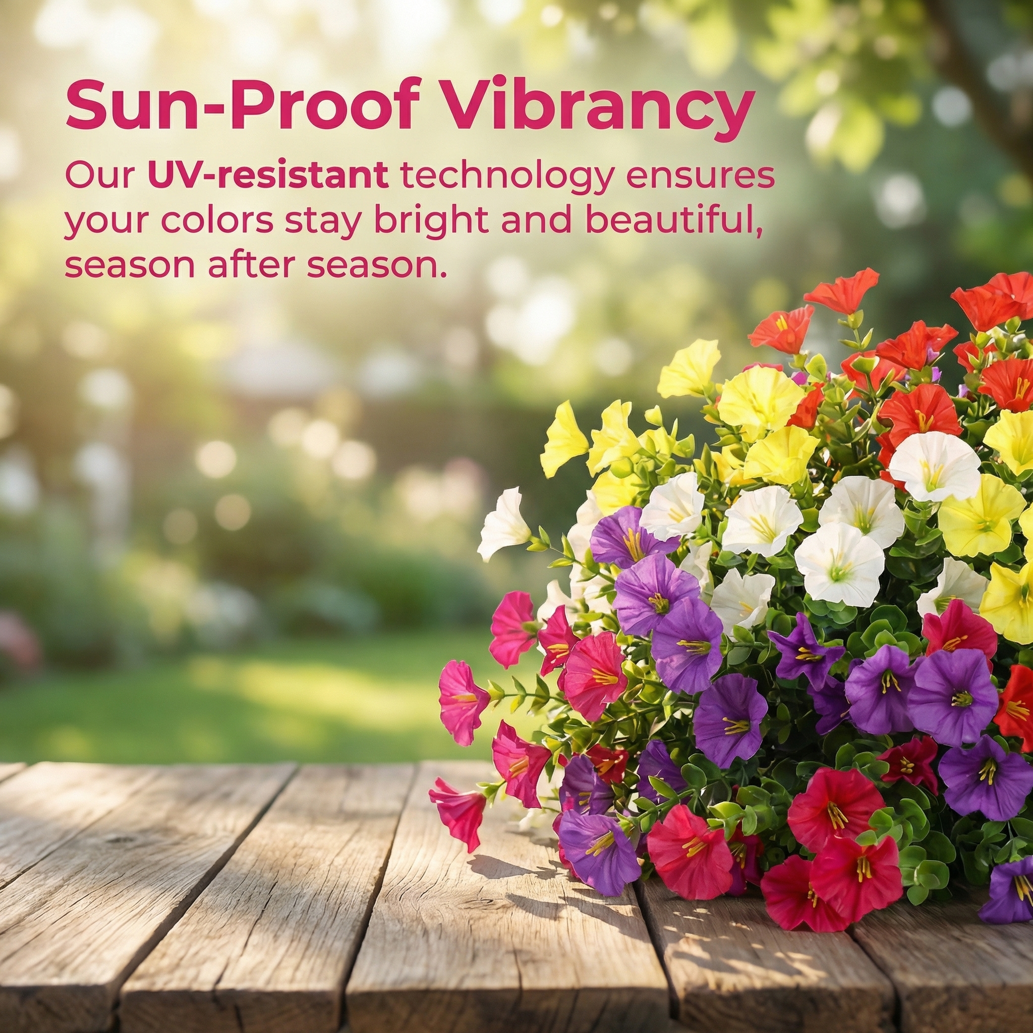 Artificial UV Resistant Eucalyptus Petunia Flowers