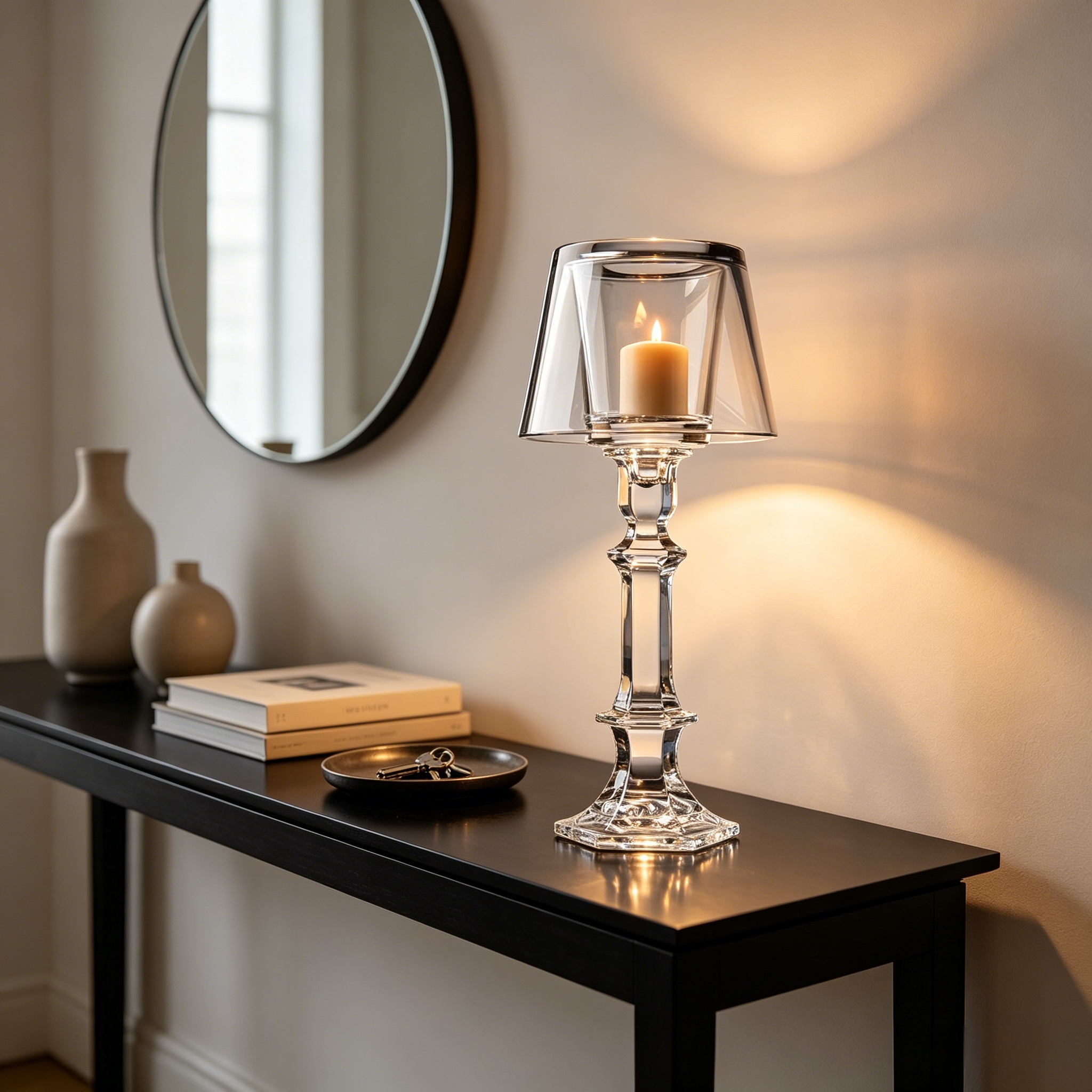 Elegant Crystal Hurricane Candleholder