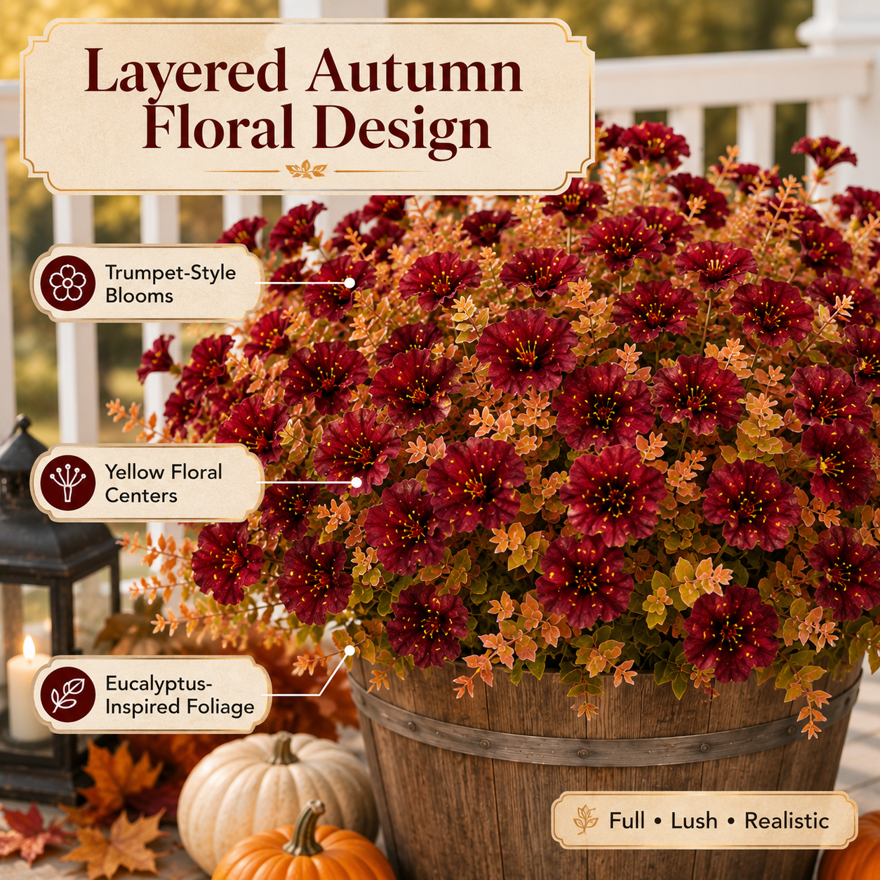 Autumn Harvest Outdoor Faux Flower Bouquets