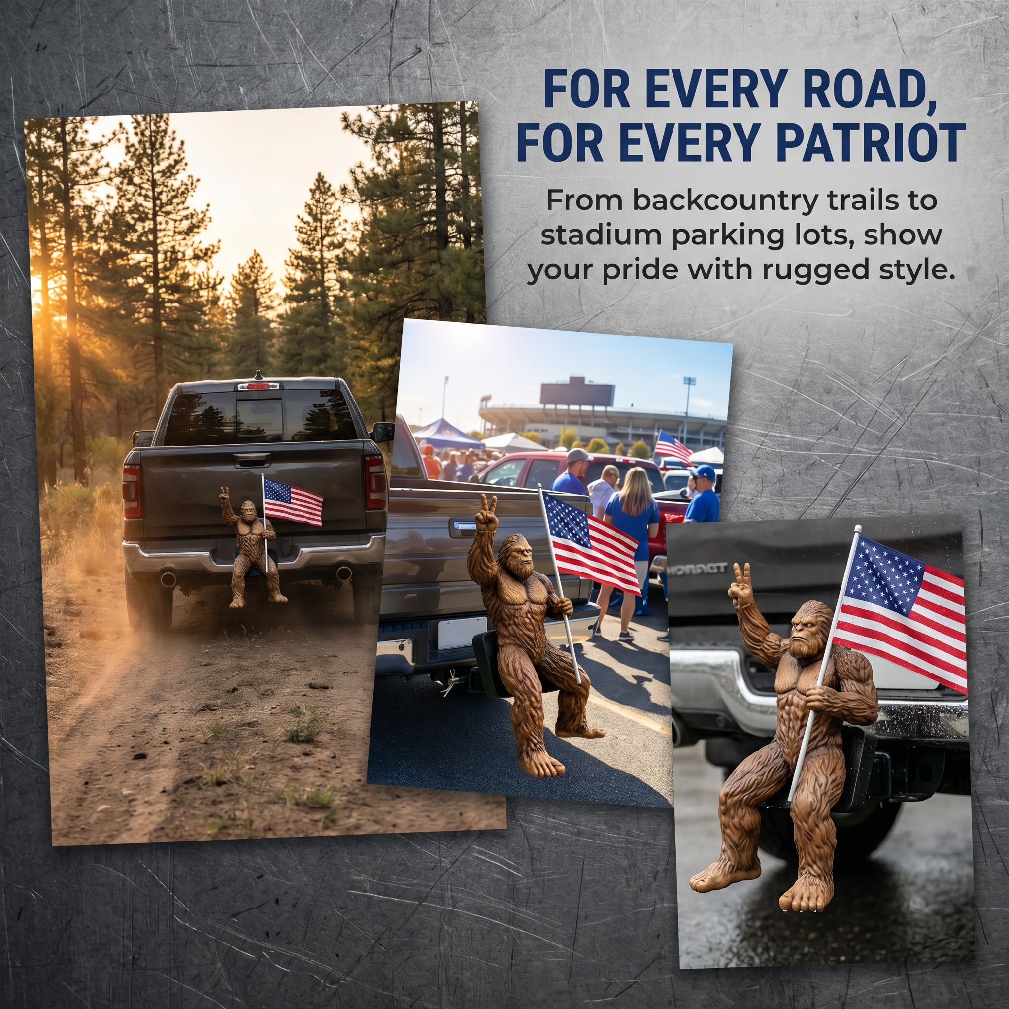 Bigfoot American Flag Hitch Cover