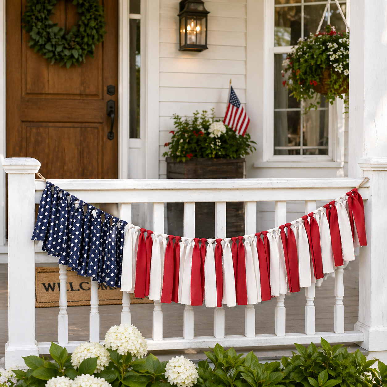 Handmade American Flag Garland