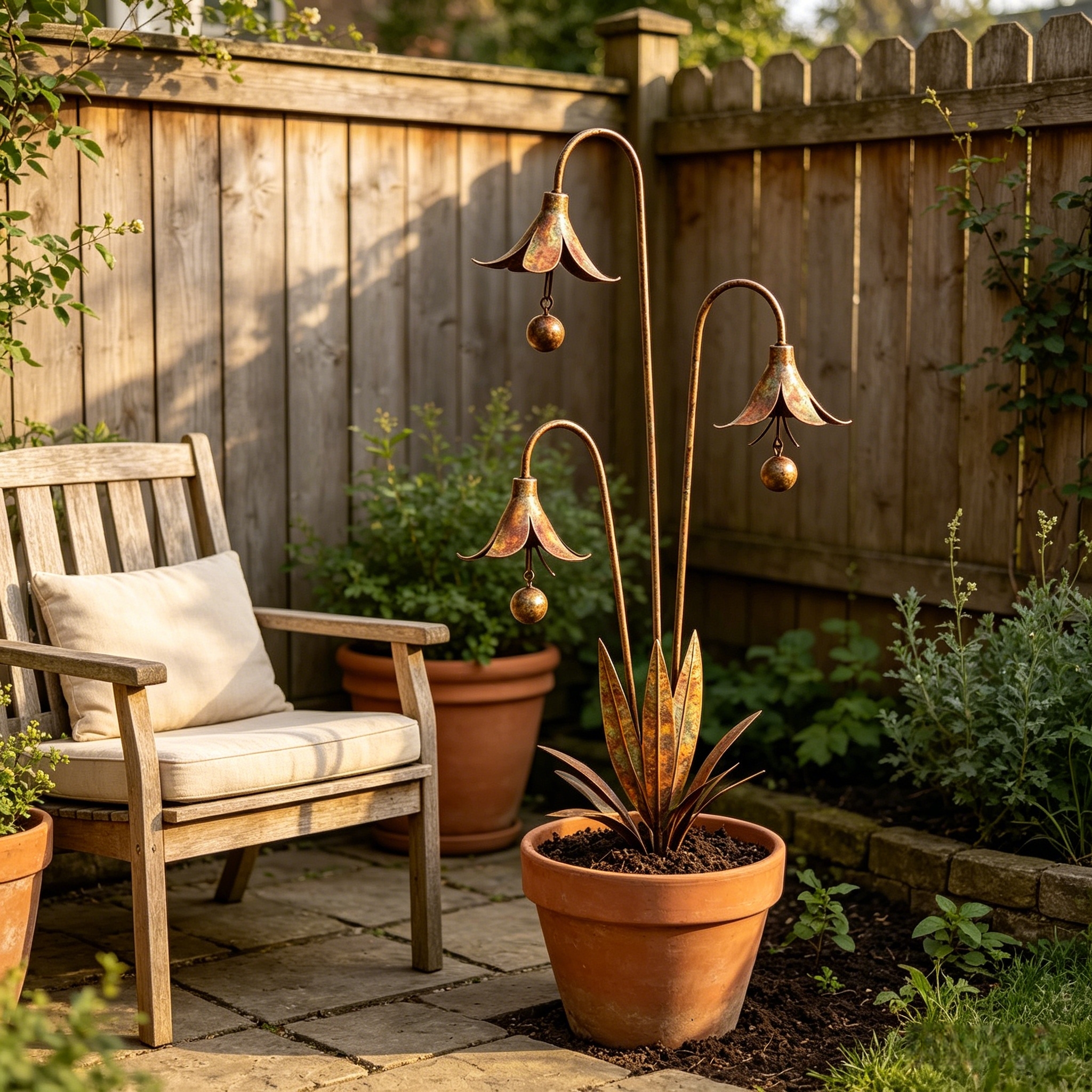Triple Bluebells Garden Stake