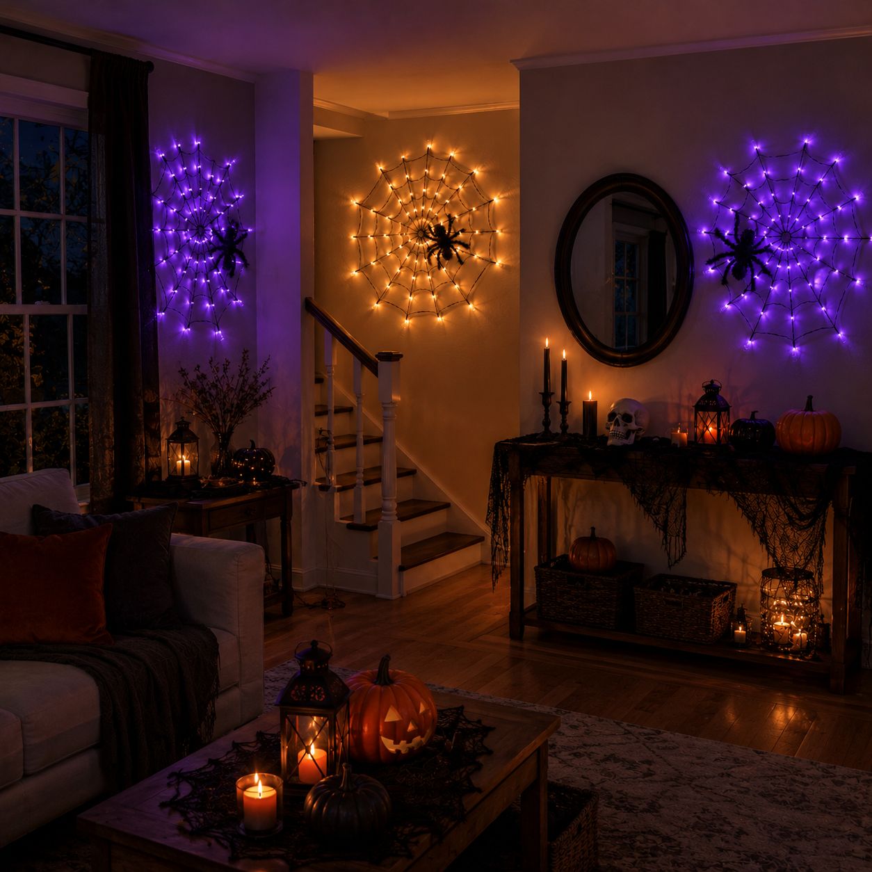 Halloween Spider Web Lights