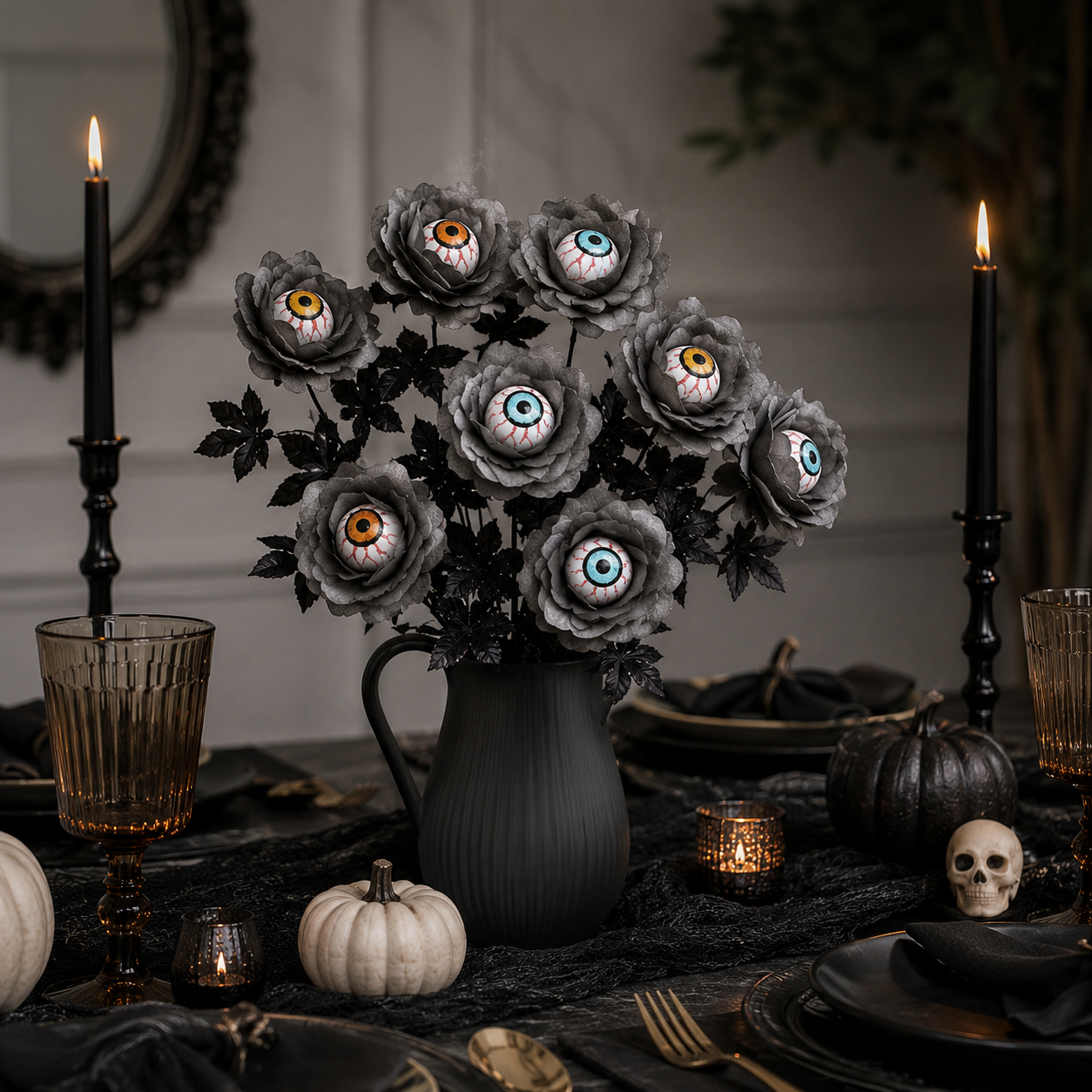 Halloween Eyeball Rose Stems