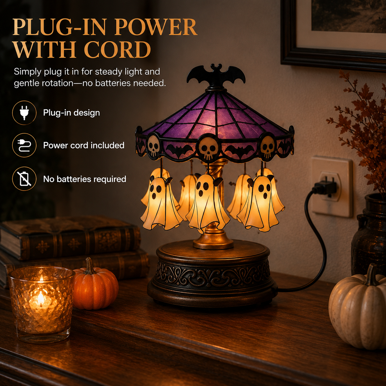 Halloween Ghost Carousel Table Lamp