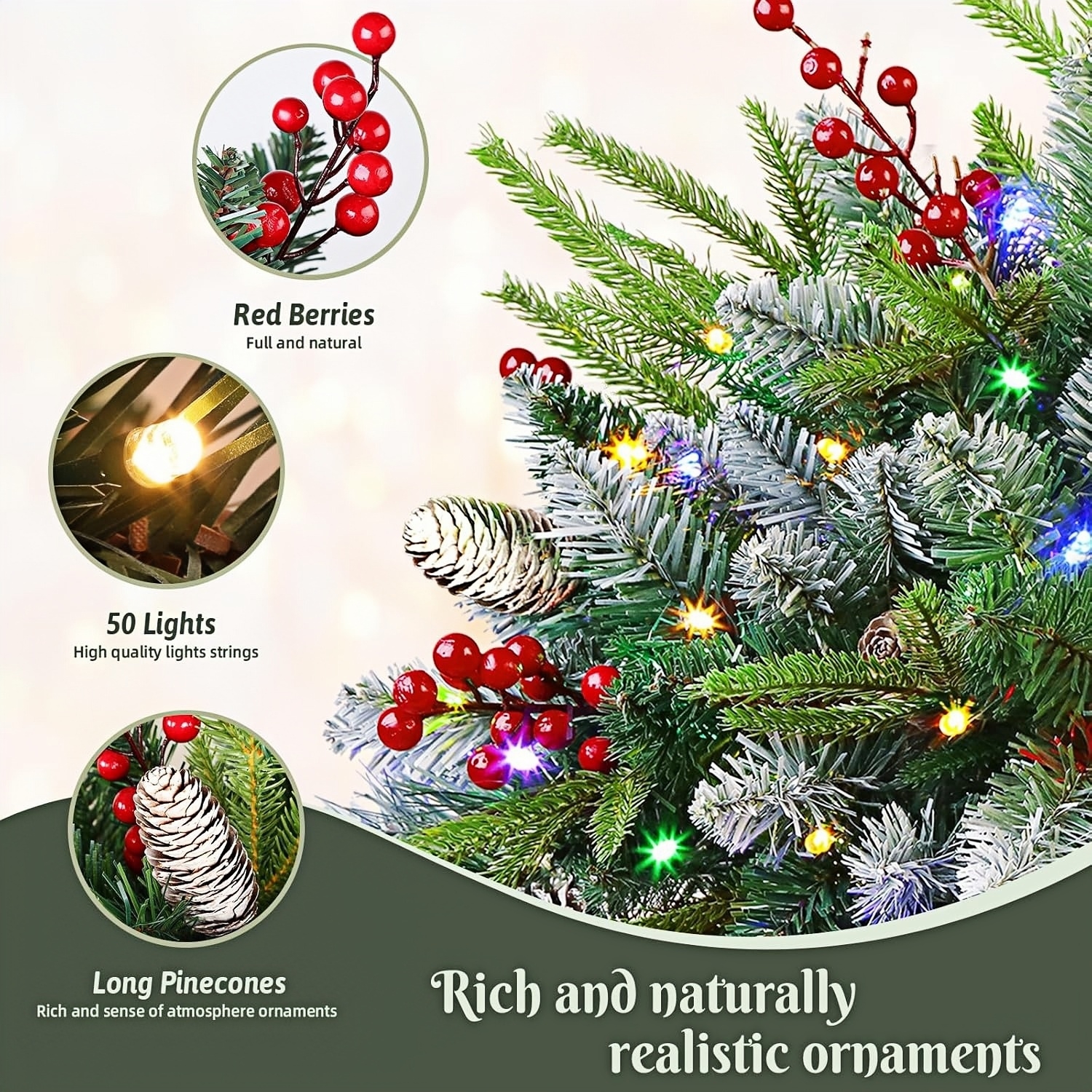 Pre-lit Artificial Christmas Tree Urn Filler