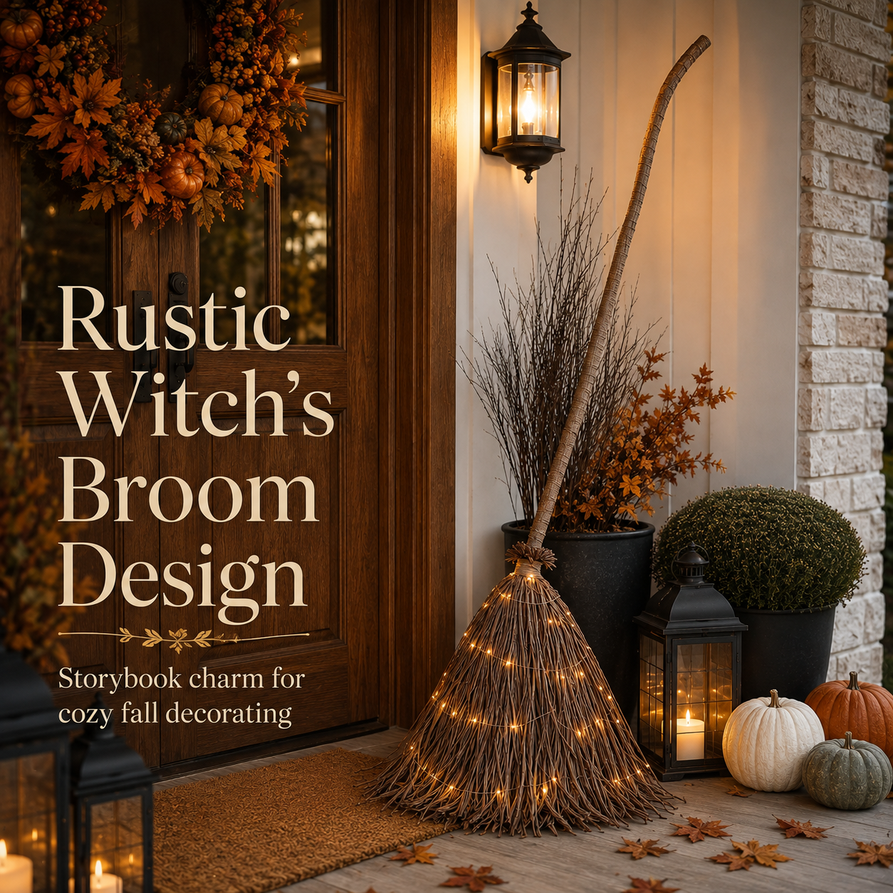 Light-Up Witch’s Broom Halloween Decor