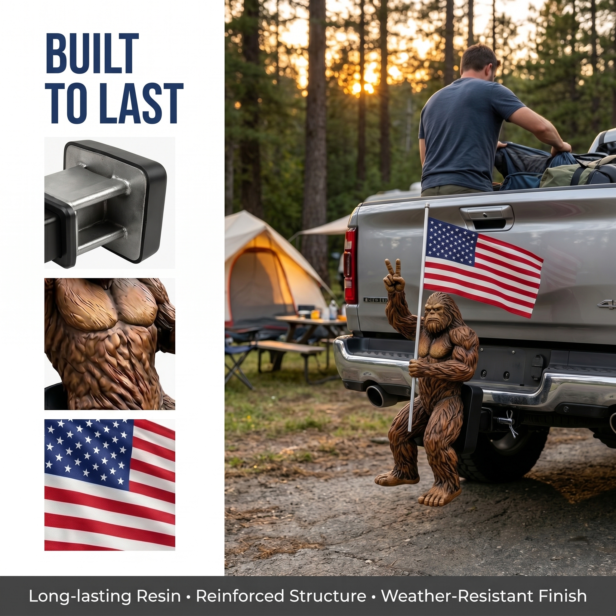 Bigfoot American Flag Hitch Cover
