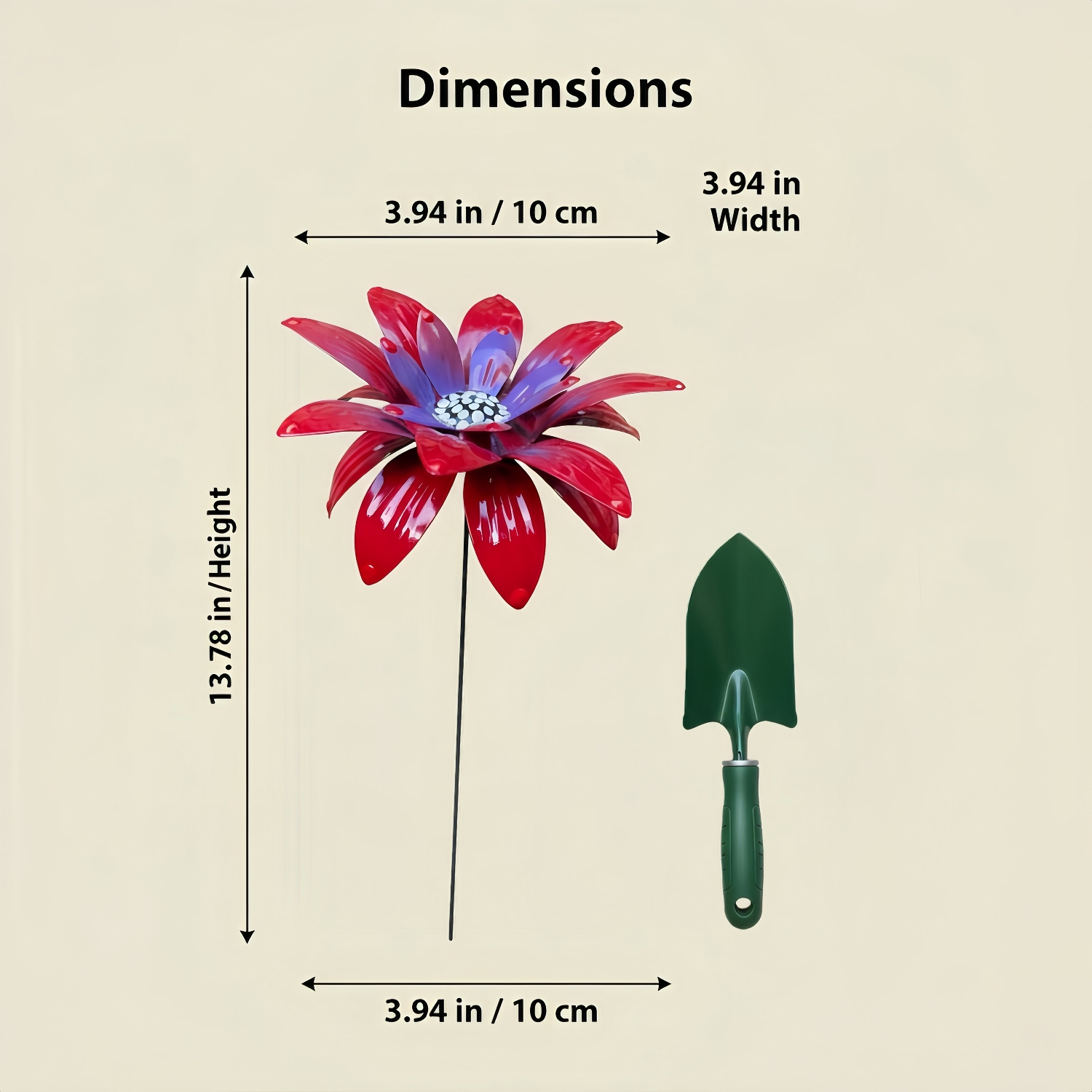 Rustic Metal Colorful Flowers Garden Stakes