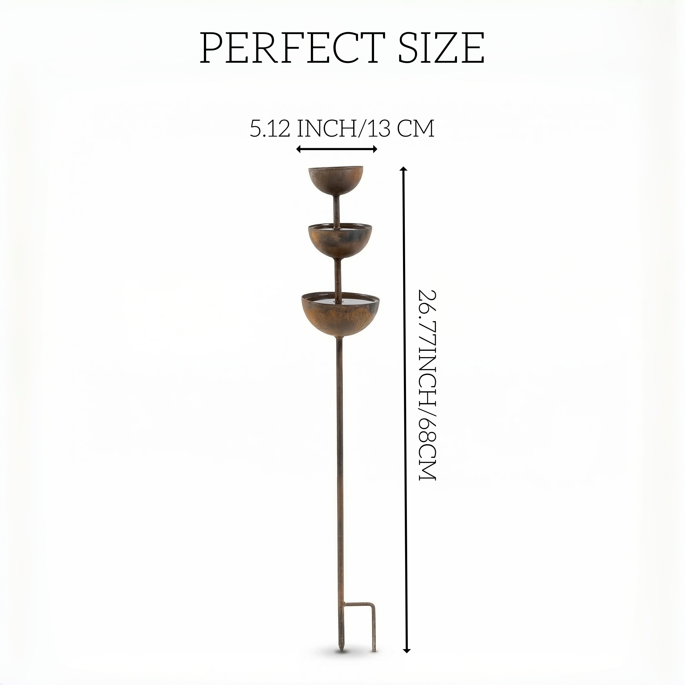 Vintage Iron 3-Tier Garden Bird Bath & Pollinator Water Station Stake