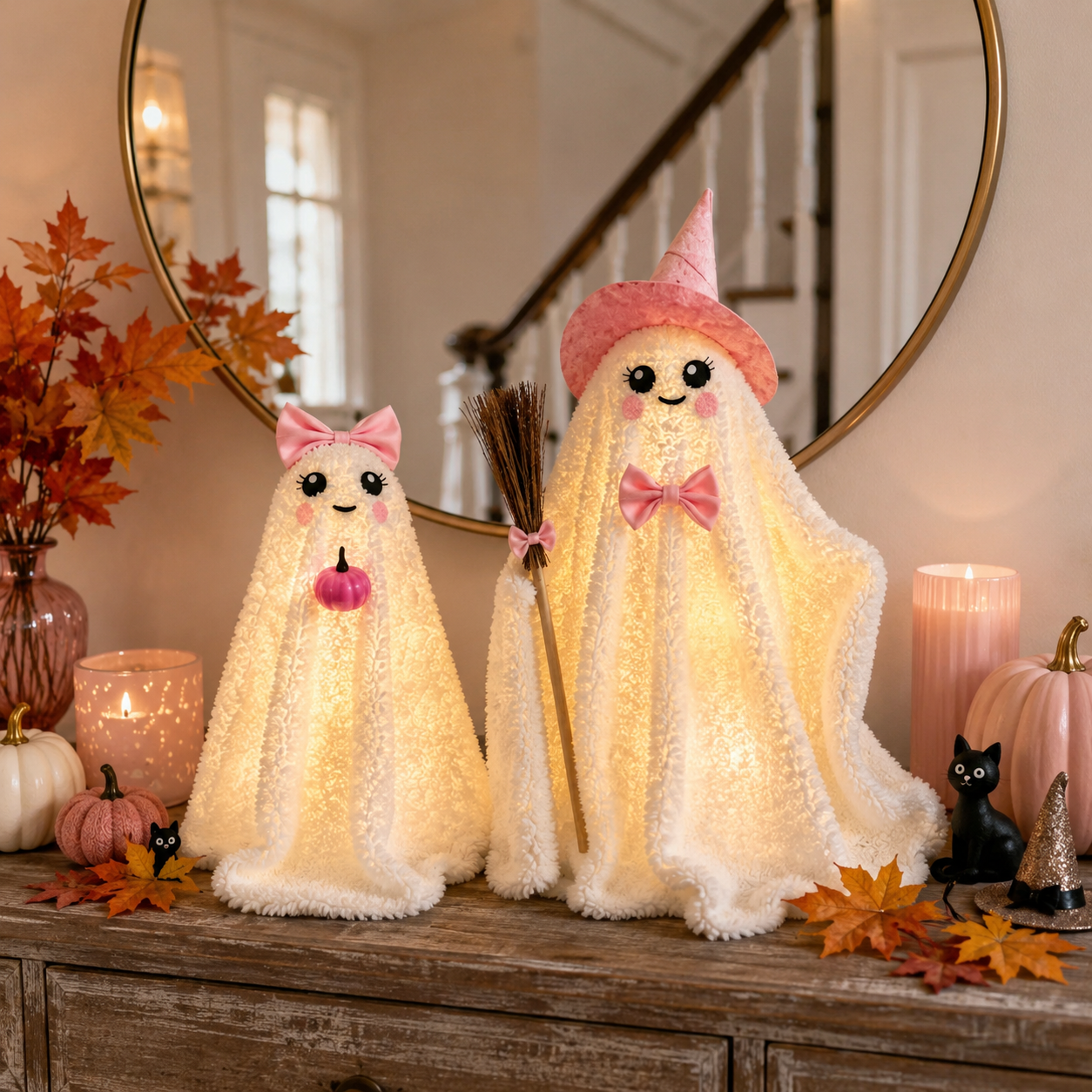 Lighted Plush Ghost Halloween Decorations