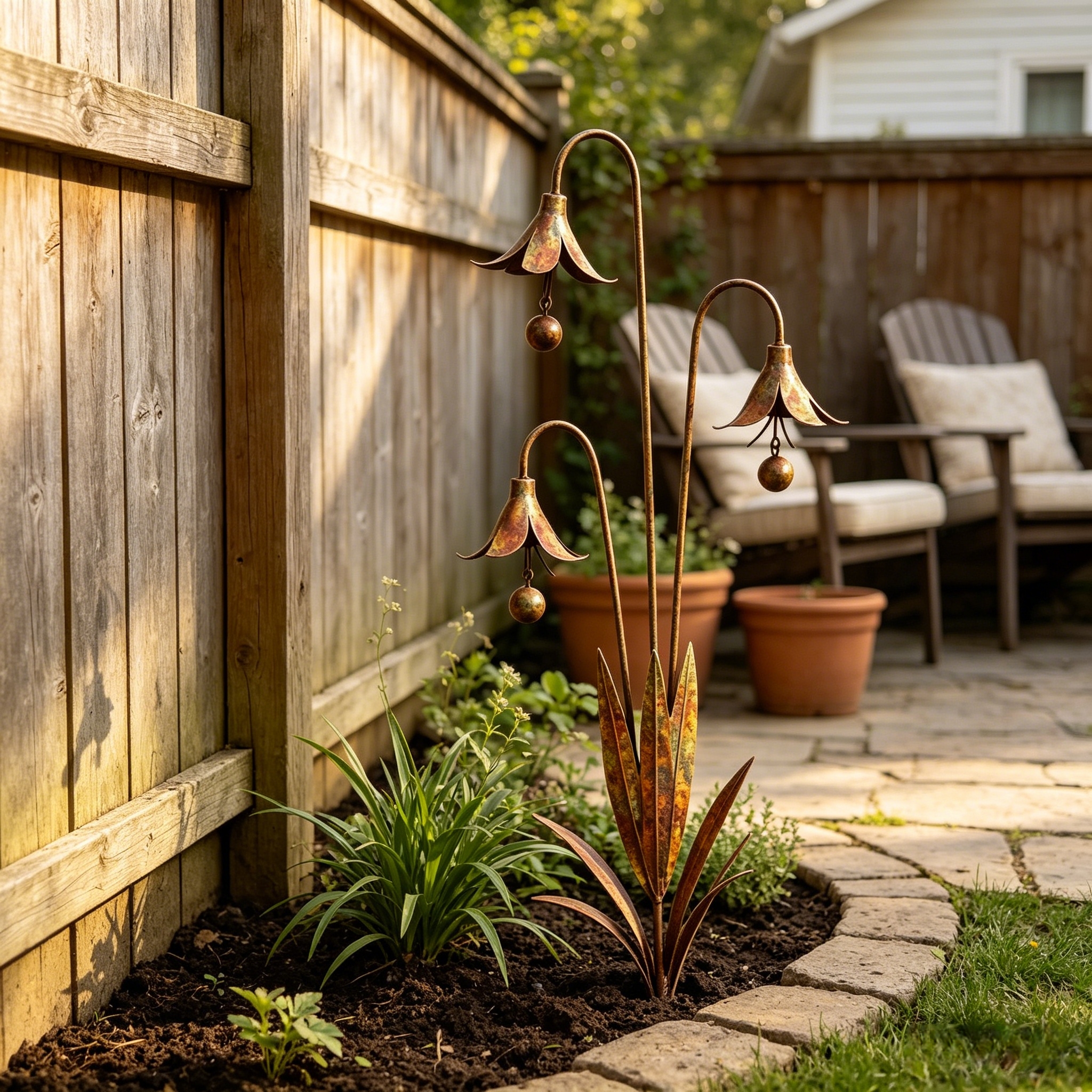 Triple Bluebells Garden Stake