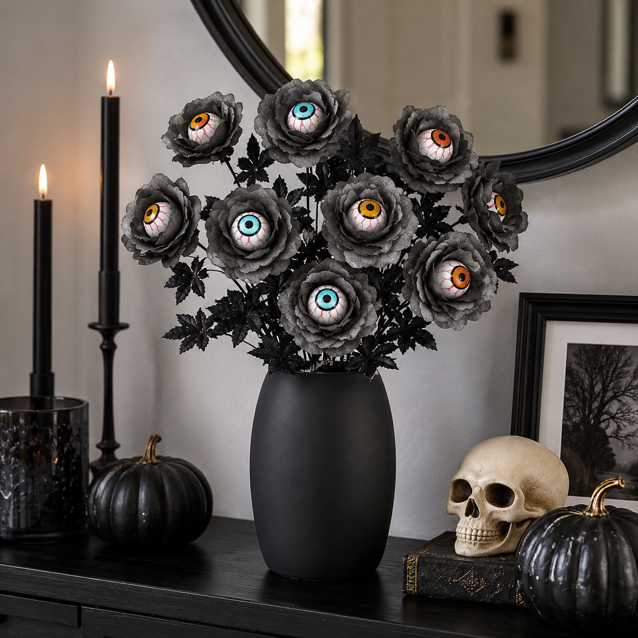 Halloween Eyeball Rose Stems