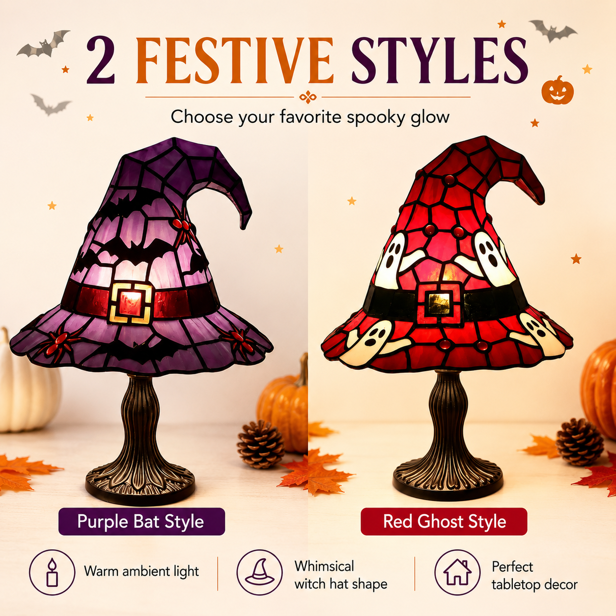 Halloween Witch Hat Table Lamp