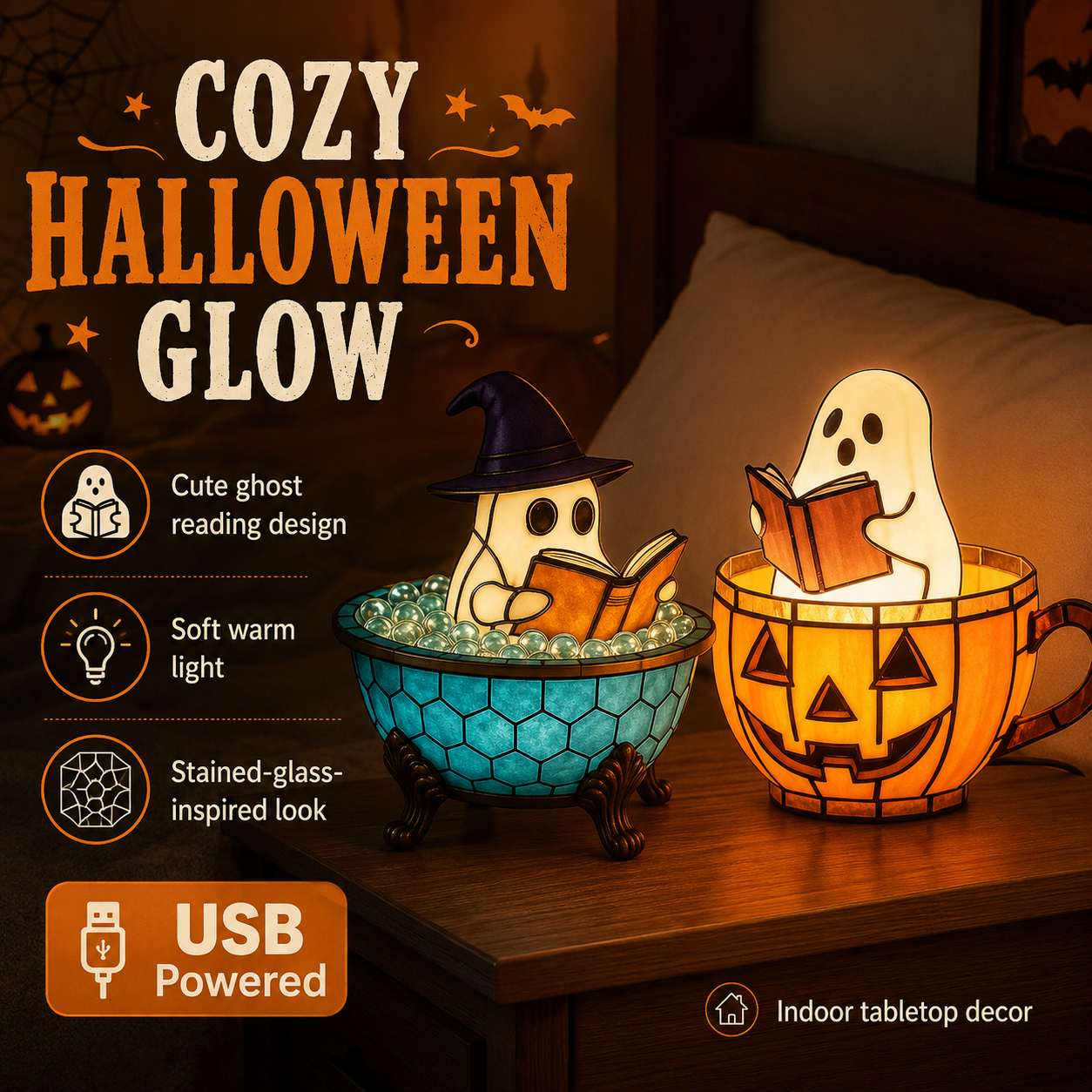 Halloween Ghost Reading Lamp