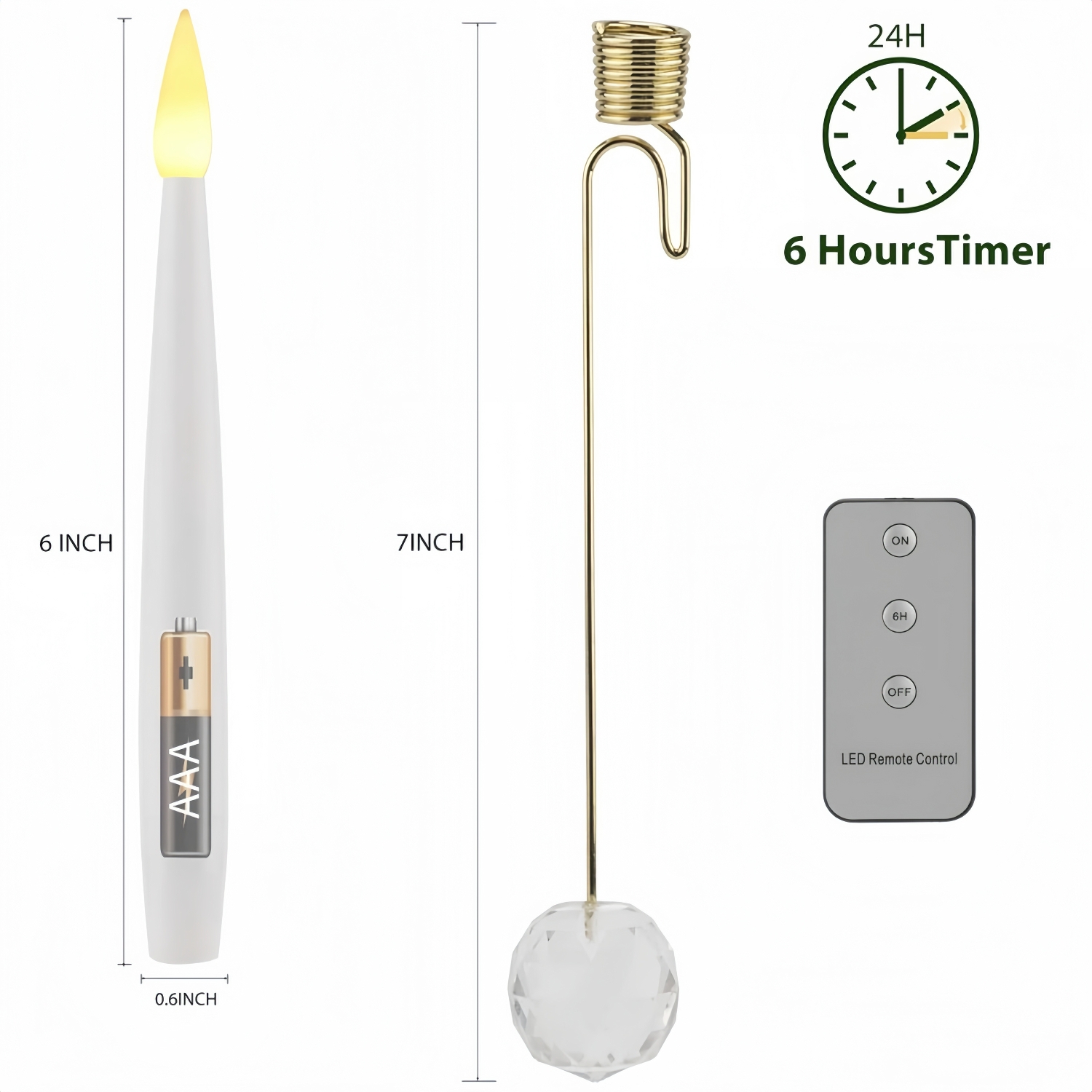 6-Pack Christmas Tree Candles