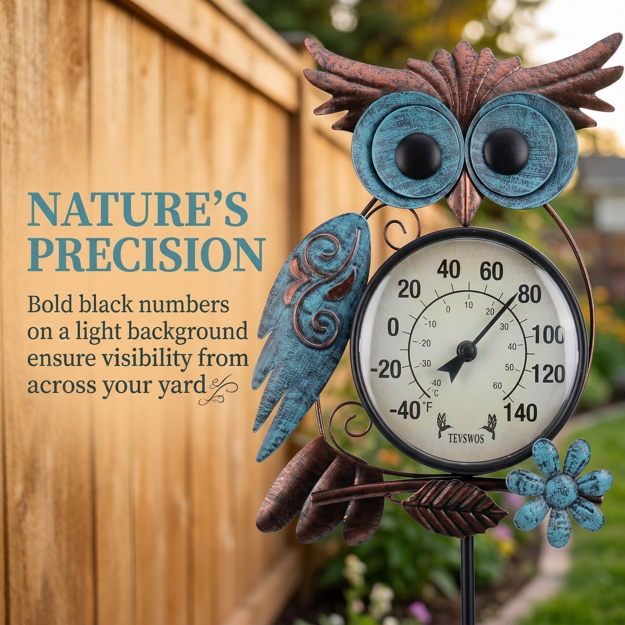 Outdoor Owl Garden Thermometer