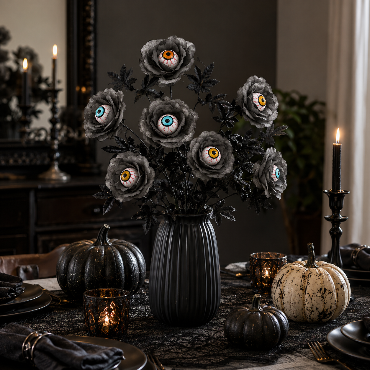 Halloween Eyeball Rose Stems