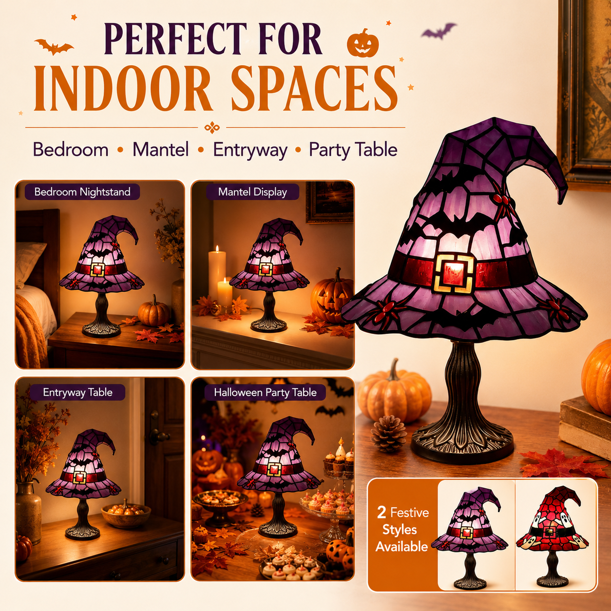 Halloween Witch Hat Table Lamp