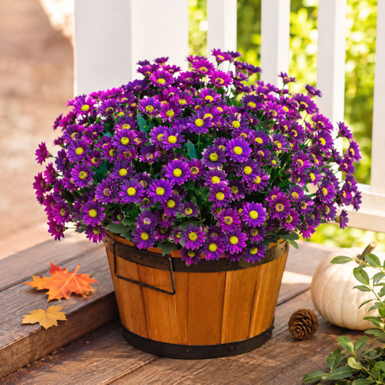Outdoor Artificial Fall Mums Flower Bundles