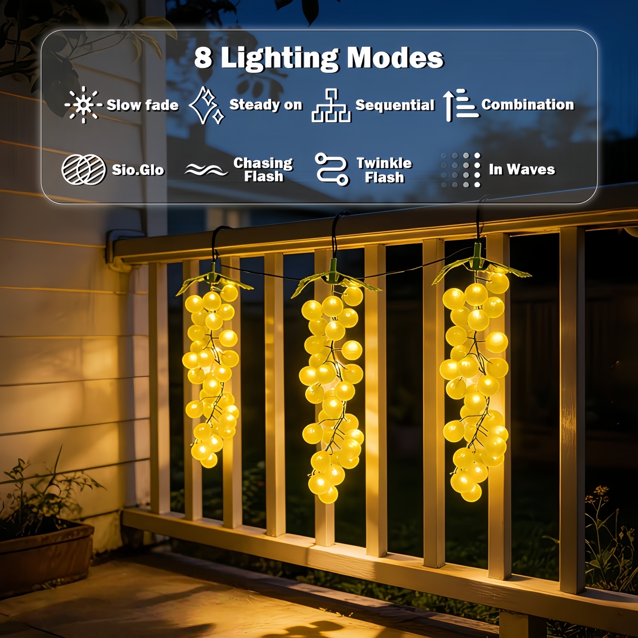 Solar & USB Grape Cluster Lights