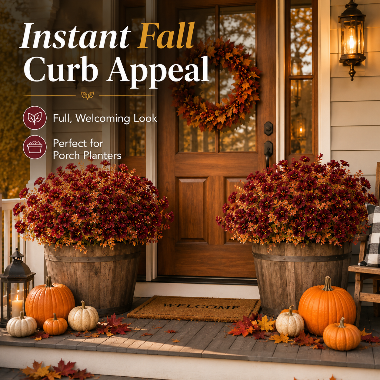 Autumn Harvest Outdoor Faux Flower Bouquets