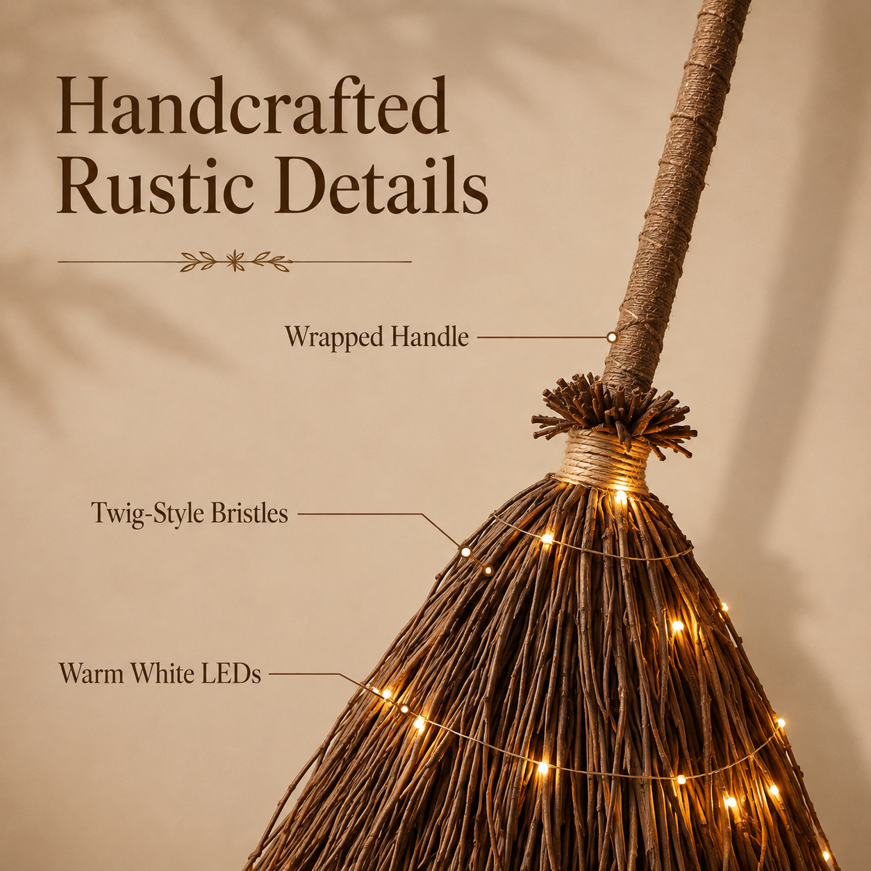 Light-Up Witch’s Broom Halloween Decor