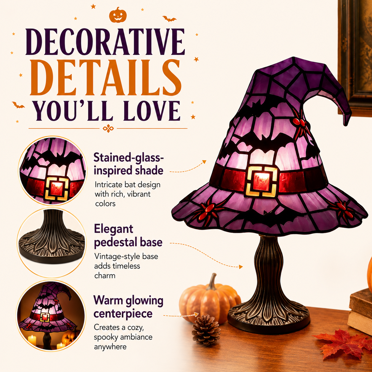 Halloween Witch Hat Table Lamp