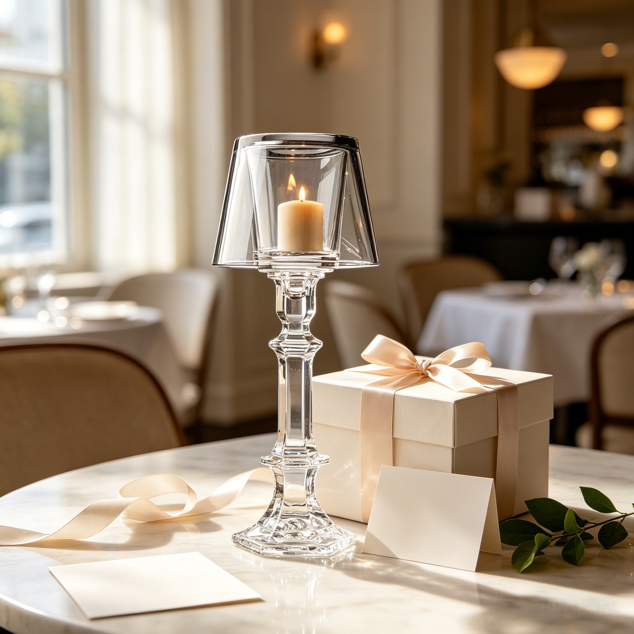 Elegant Crystal Hurricane Candleholder