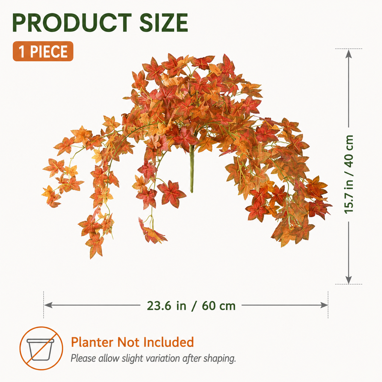 Artificial Cascading Maple Leaf Bush for Fall Outdoor Decor
