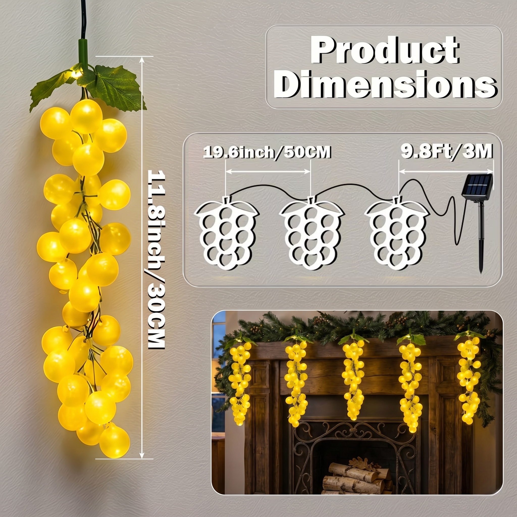 Solar & USB Grape Cluster Lights