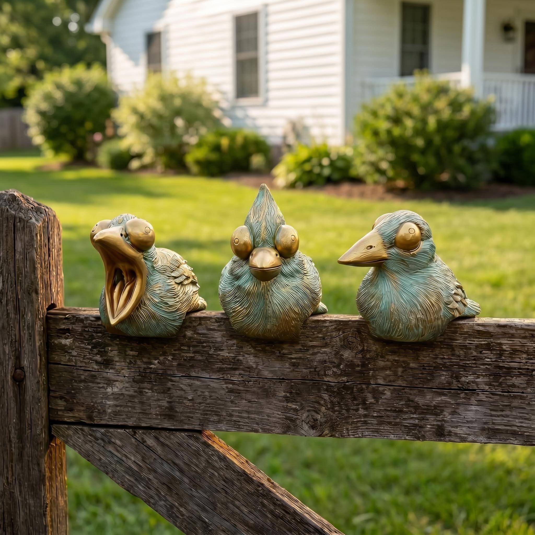 Cute Resin Bird Statues for Garden Decoration