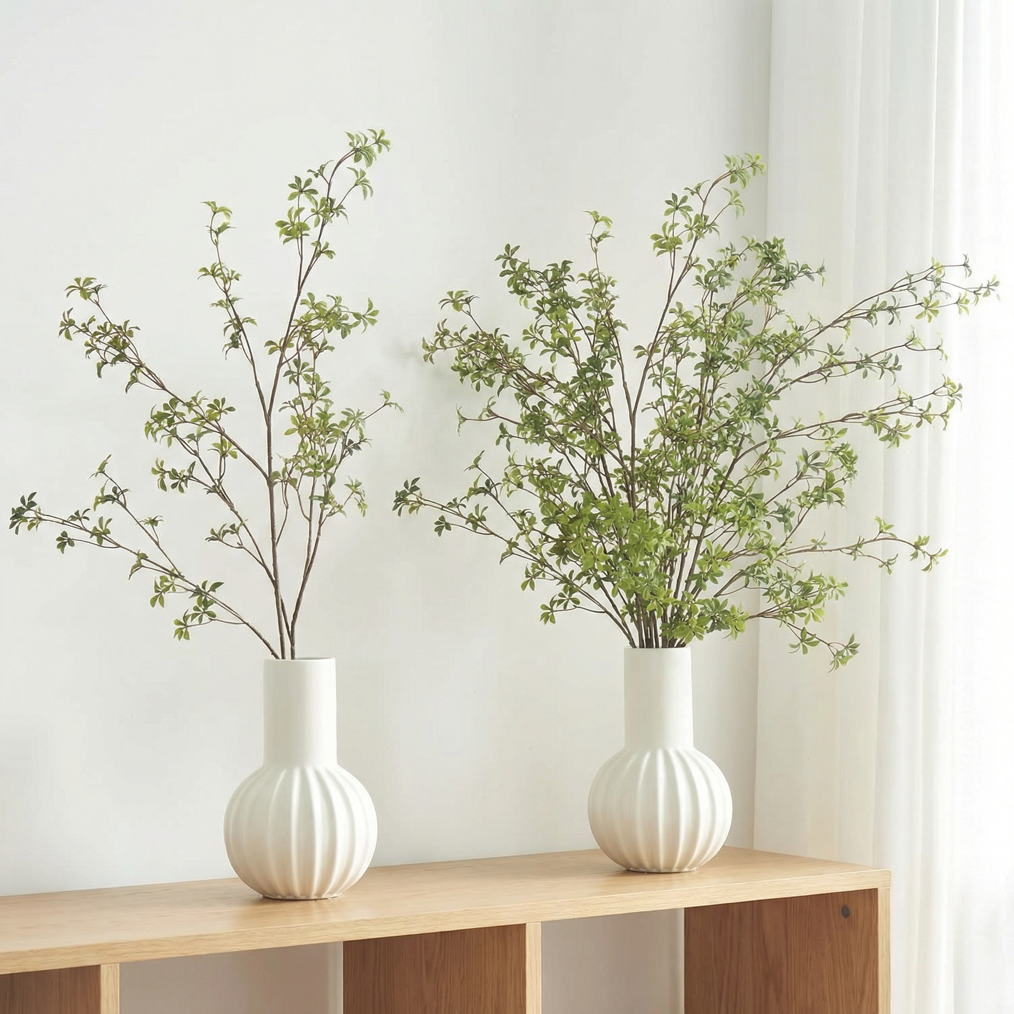 Artificial Greenery Stems – 47” Tall Real Touch Faux Enkianthus Twig Branches for Vase Filler, Home, Office, Wedding & Shop Décor