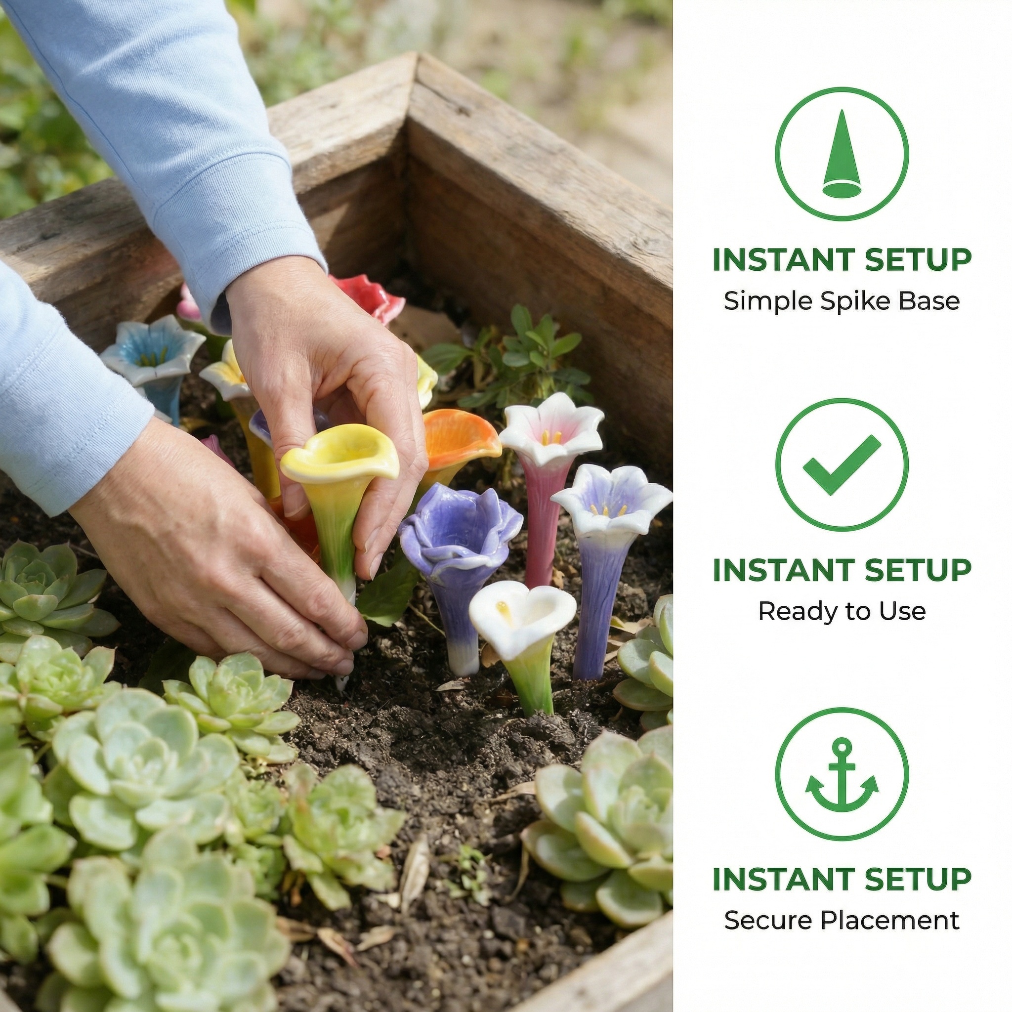 Ceramic Flower Bee Water Cup Stake