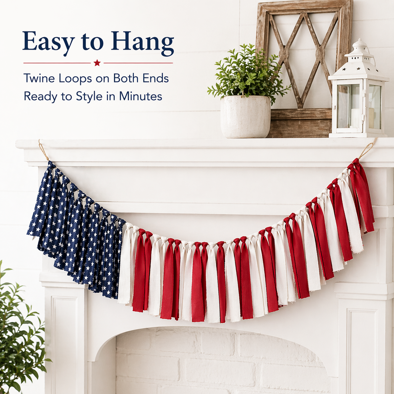 Handmade American Flag Garland