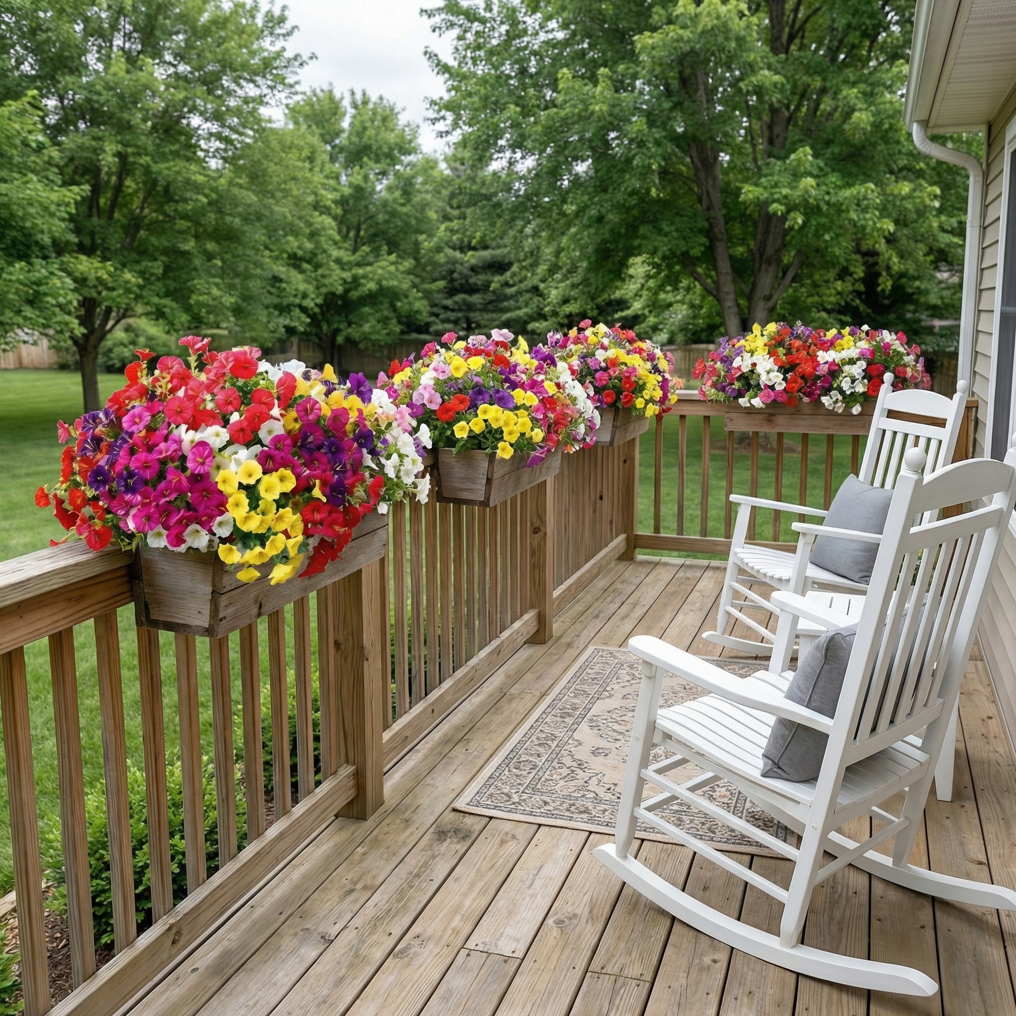Artificial UV Resistant Eucalyptus Petunia Flowers